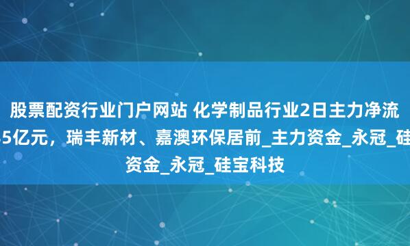 股票配资行业门户网站 化学制品行业2日主力净流出11.85亿元，瑞丰新材、嘉澳环保居前_主力资金_永冠_硅宝科技