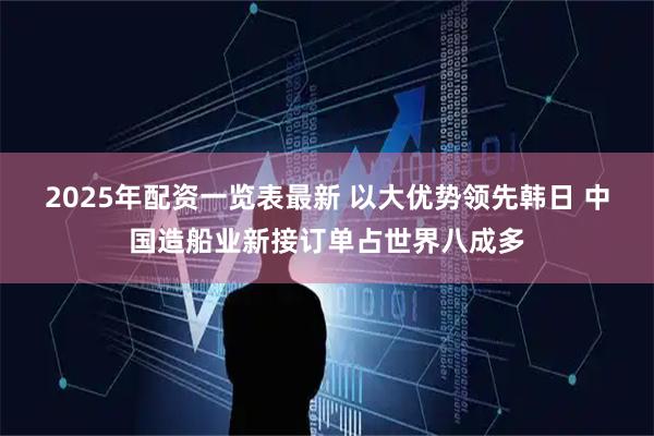 2025年配资一览表最新 以大优势领先韩日 中国造船业新接订单占世界八成多