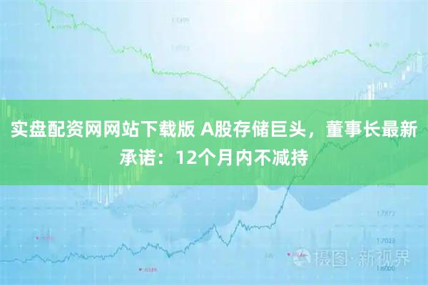 实盘配资网网站下载版 A股存储巨头，董事长最新承诺：12个月内不减持